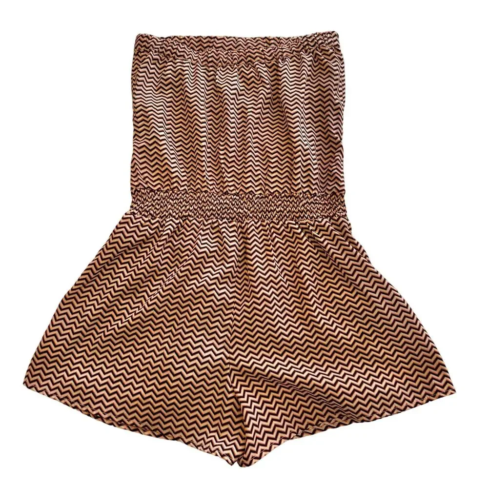 Jenny Han Zig Zag Printed Strapless Romper XS